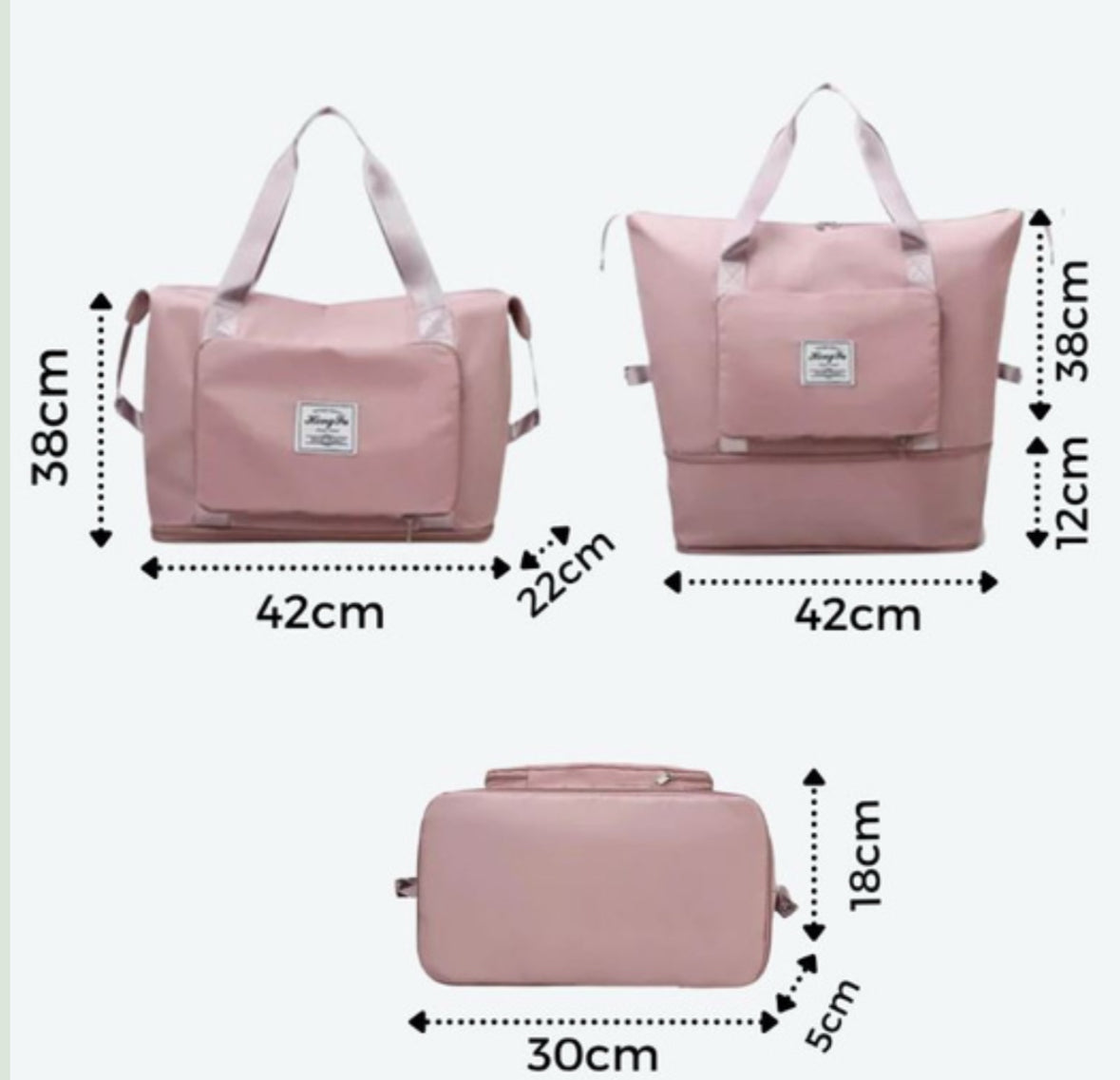 Bolso Totebag Plegable color Rosa